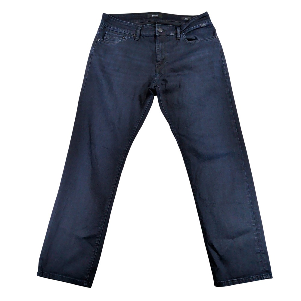 Mavi Zach Straight Leg Jeans Mens 34x30 Dark Indigo Blue Stretch Denim 22417